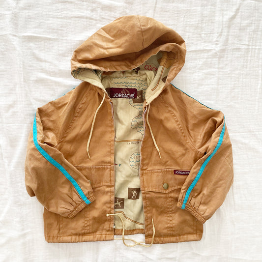 Vintage Jordache Map Lined Kids Cotton Jacket