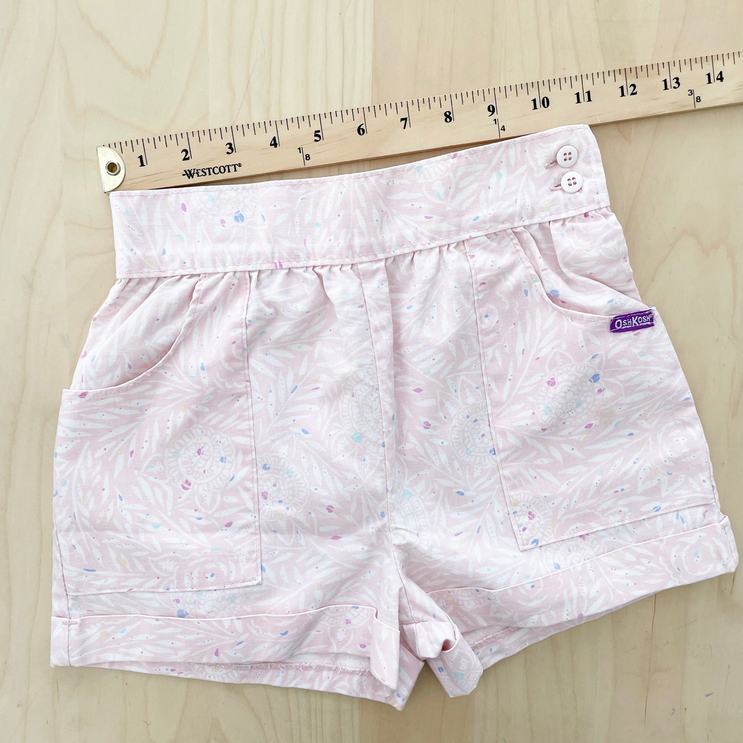 OshKosh Floral Medallion Print Shorts - Yellow Clover Vintage Kids Clothes