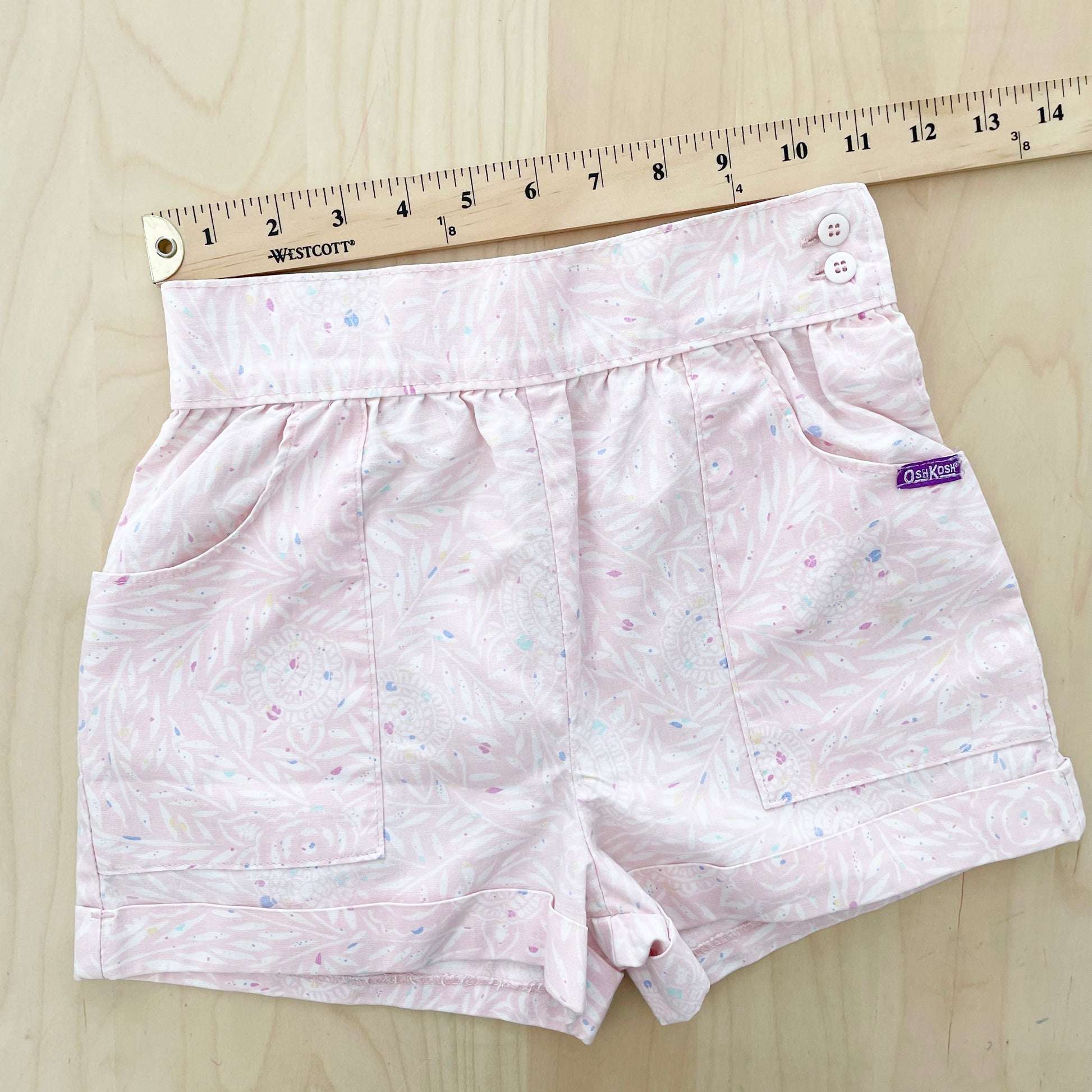 OshKosh Floral Medallion Print Shorts - Yellow Clover Vintage Kids Clothes