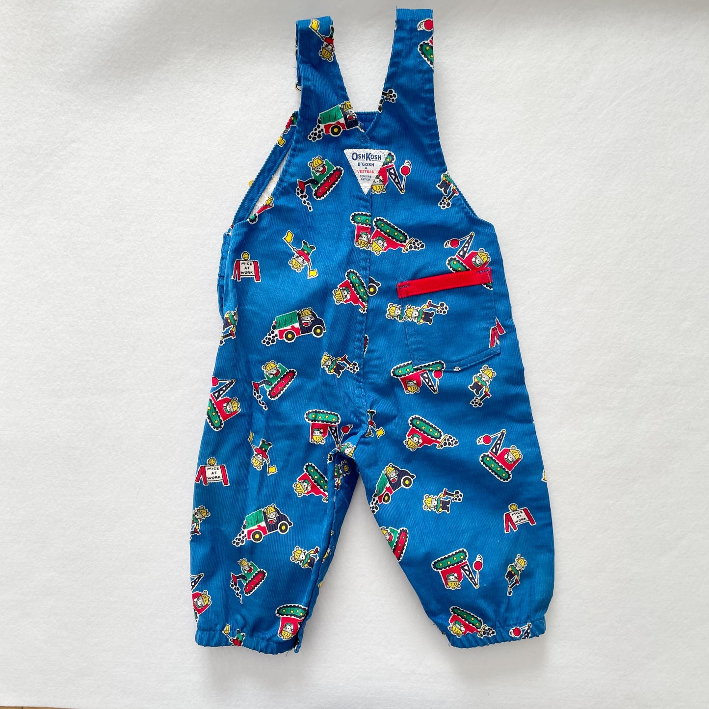 OshKosh Construction Mice Fine Cord Overalls