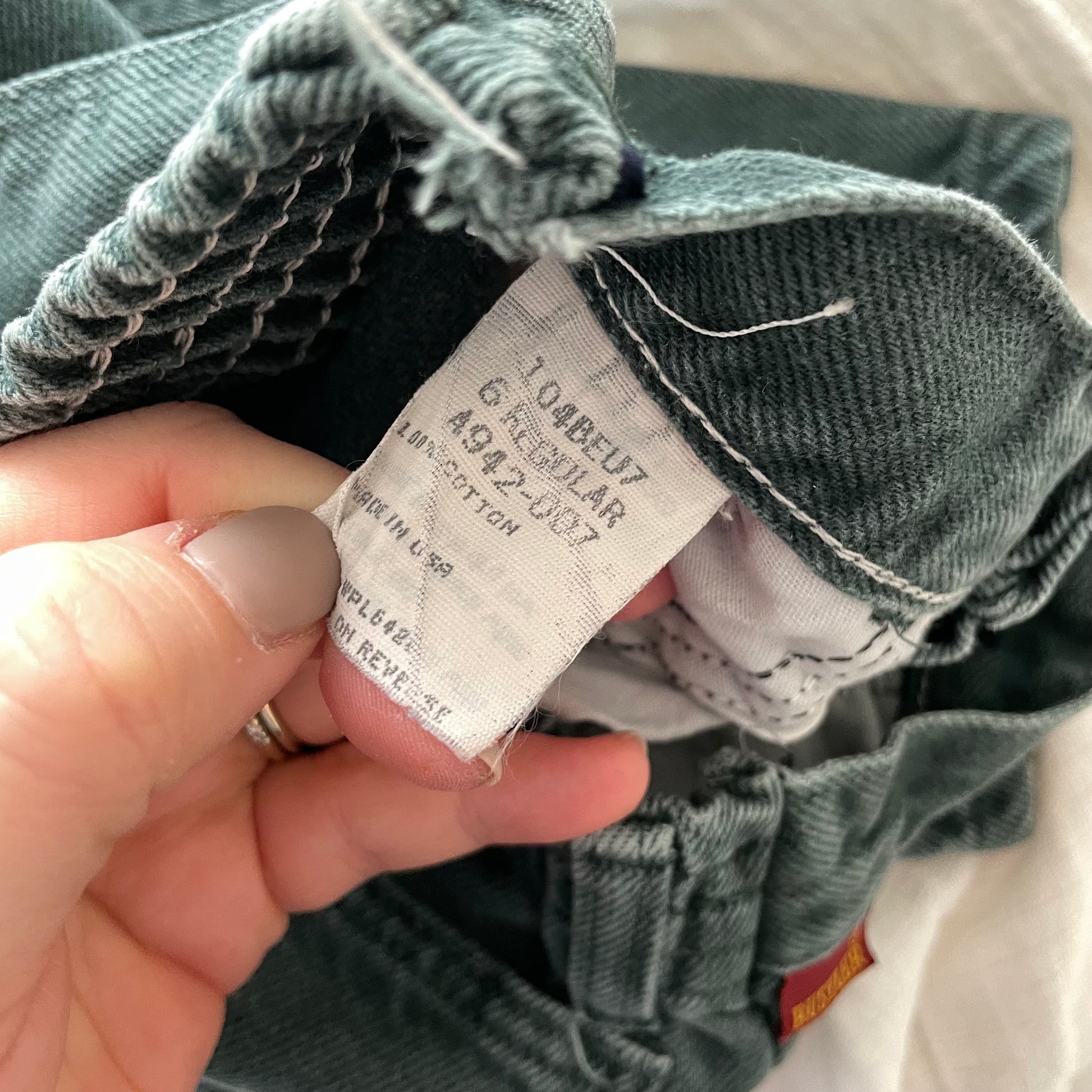 Rustler Green Denim Jeans - Yellow Clover Vintage Kids Clothes