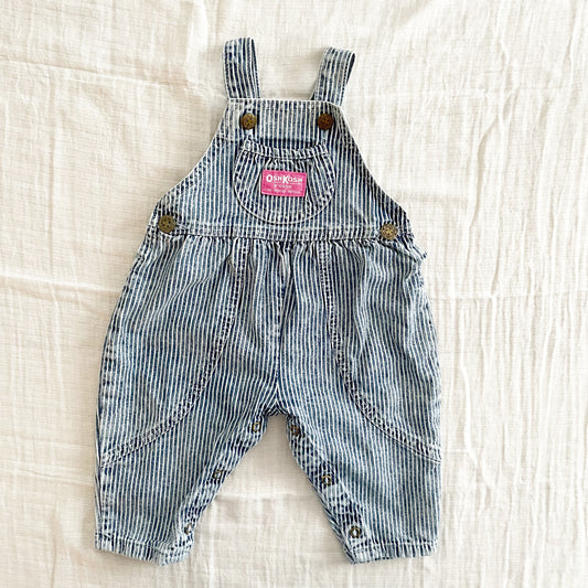 OshKosh Acid Wash Hickory Stripe Bubble Overalls