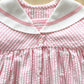 Vintage Seersucker Sailor Collar Dress - Yellow Clover Vintage Kids Clothes