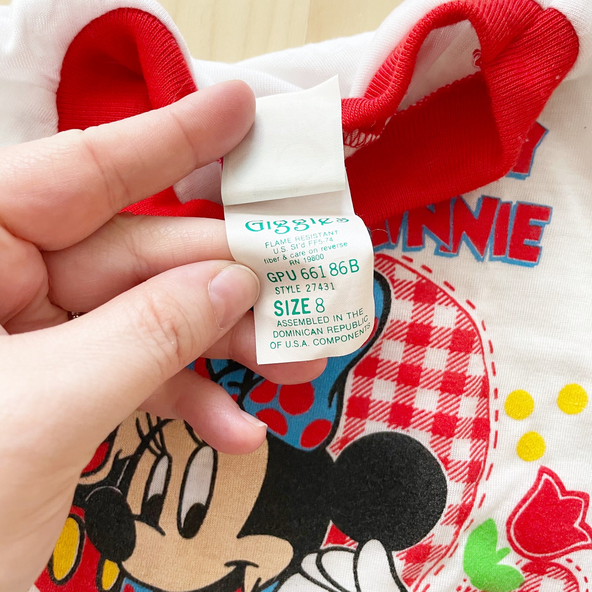 Vintage Mickey + Minnie Pajama Top - Yellow Clover Vintage Kids Clothes