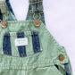 OshKosh Green Stripe Block Overalls - Yellow Clover Vintage Kids Clothes