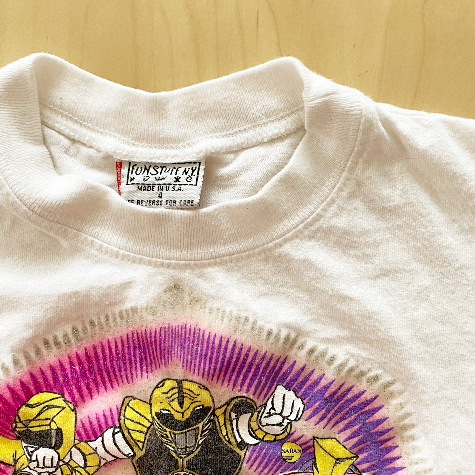 Vintage Power Rangers Tee - Yellow Clover Vintage Kids Clothes