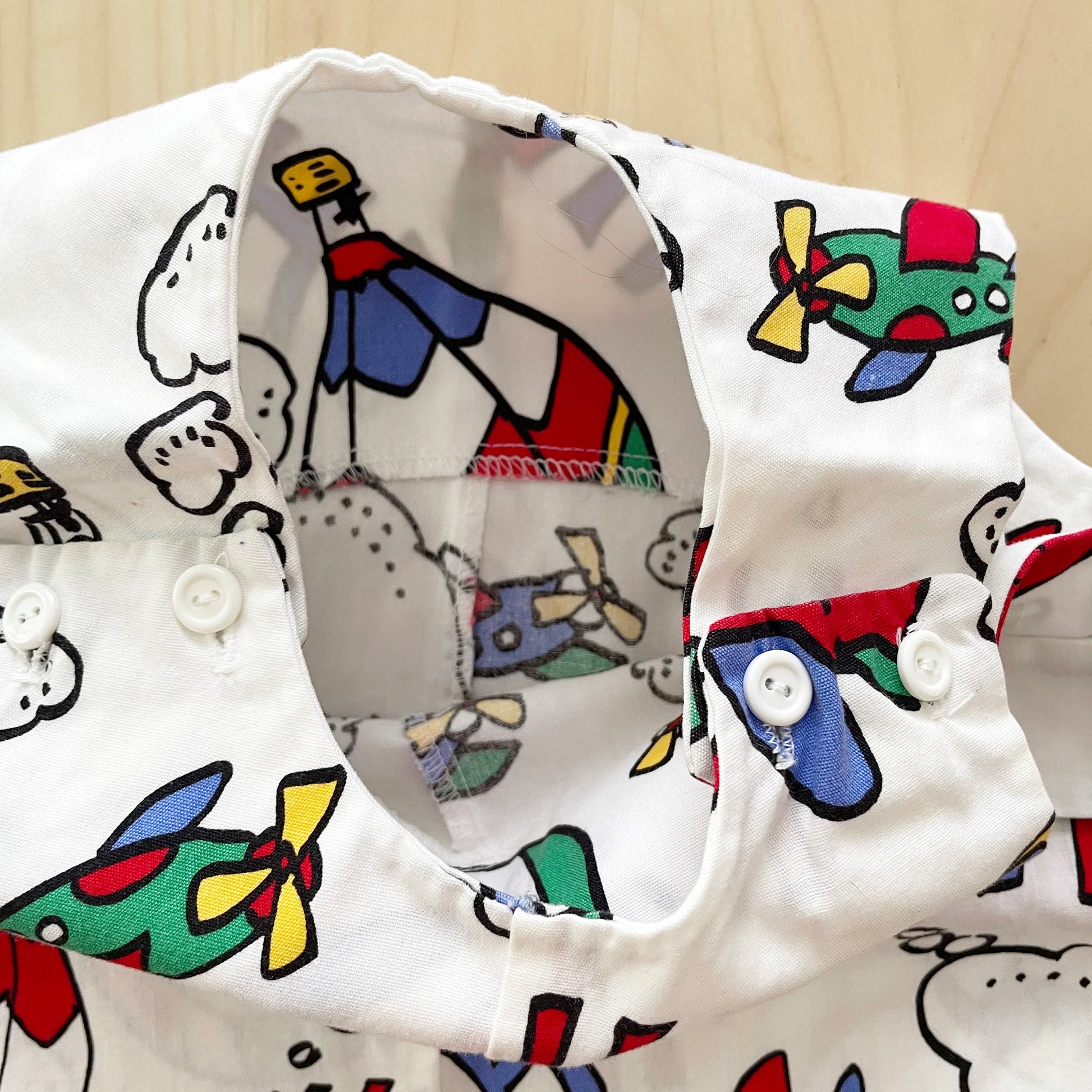 Airplane Hot Air Balloon Romper - Yellow Clover Vintage Kids Clothes