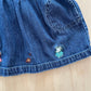 OshKosh Denim Mouse Embroidery Dress - Yellow Clover Vintage Kids Clothes
