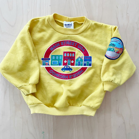 OshKosh Main Street Graphic Sweatshirt - Yellow Clover Vintage Kids Clothes