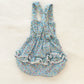 Calico Ruffle Sunsuit Romper - Yellow Clover Vintage Kids Clothes
