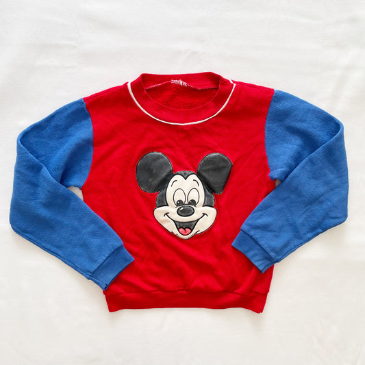 Mickey Mouse Appliqué Sweatshirt - Yellow Clover Vintage Kids Clothes