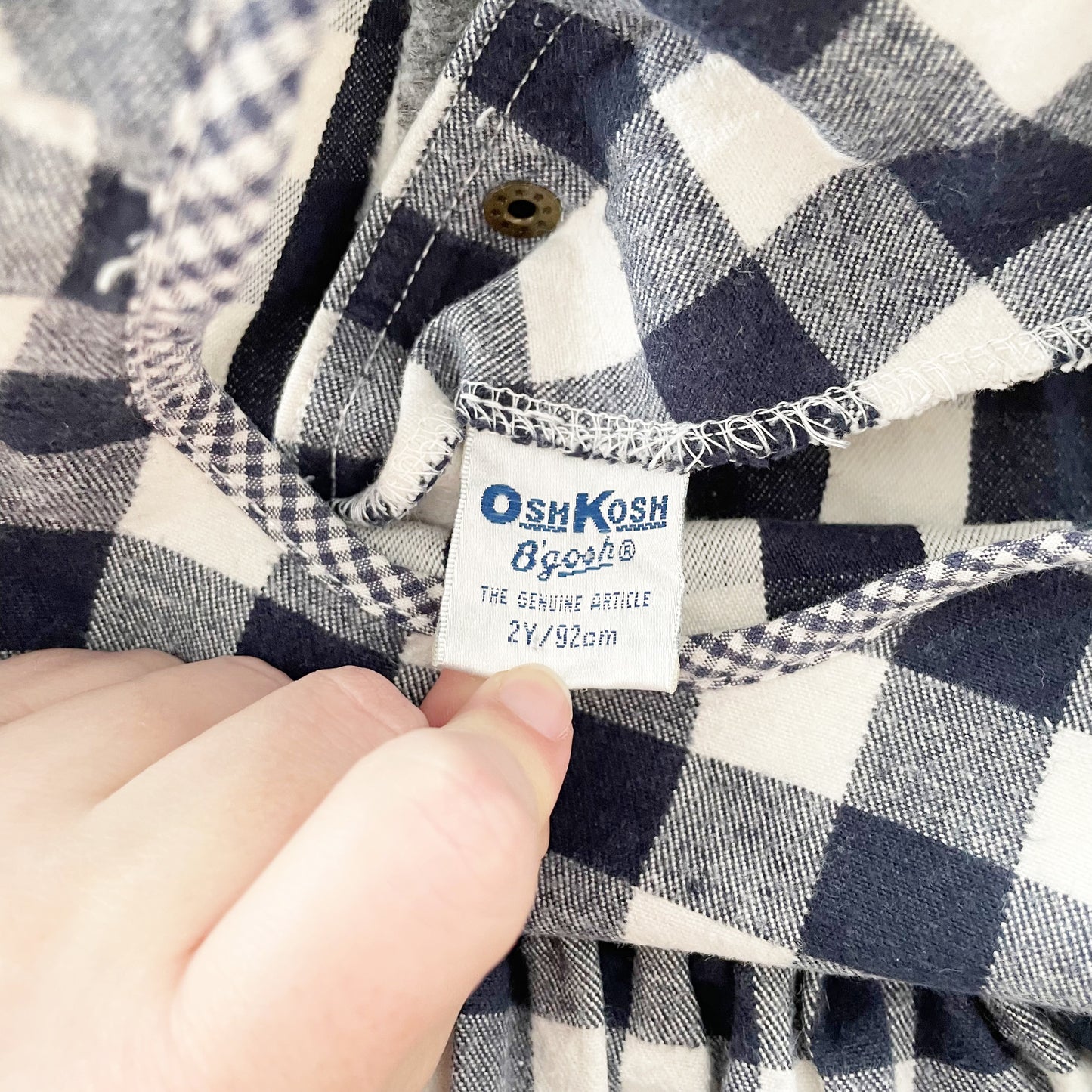 OshKosh Gingham Check Traditional Dress - Yellow Clover Vintage Kids Clothes
