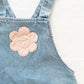 Guess Flower Appliqué Denim Dress - Yellow Clover Vintage Kids Clothes