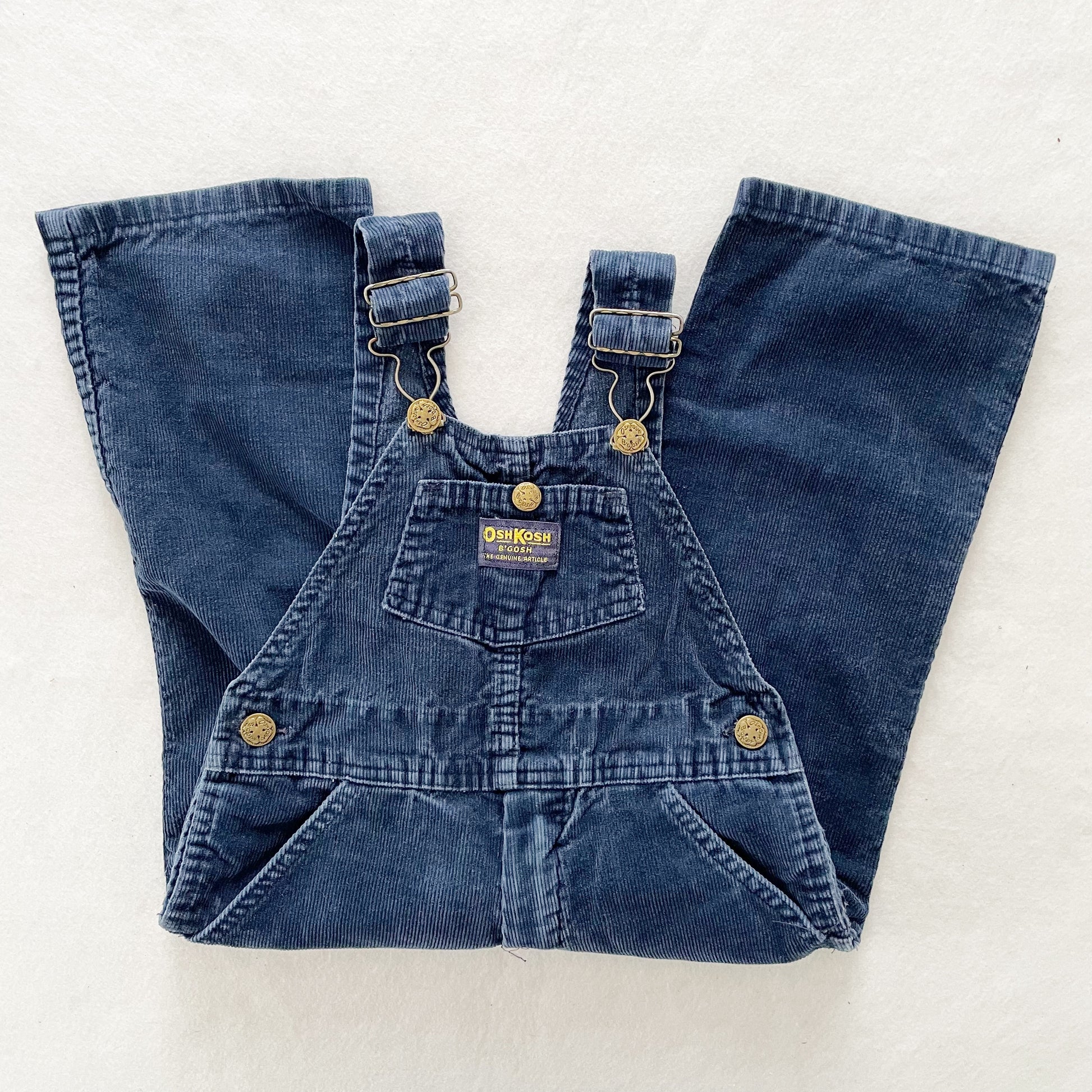 OshKosh Blue Cord Overalls - Yellow Clover Vintage Kids Clothes