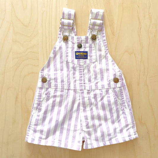 OshKosh Lavendar Stripe Shortalls - Yellow Clover Vintage Kids Clothes