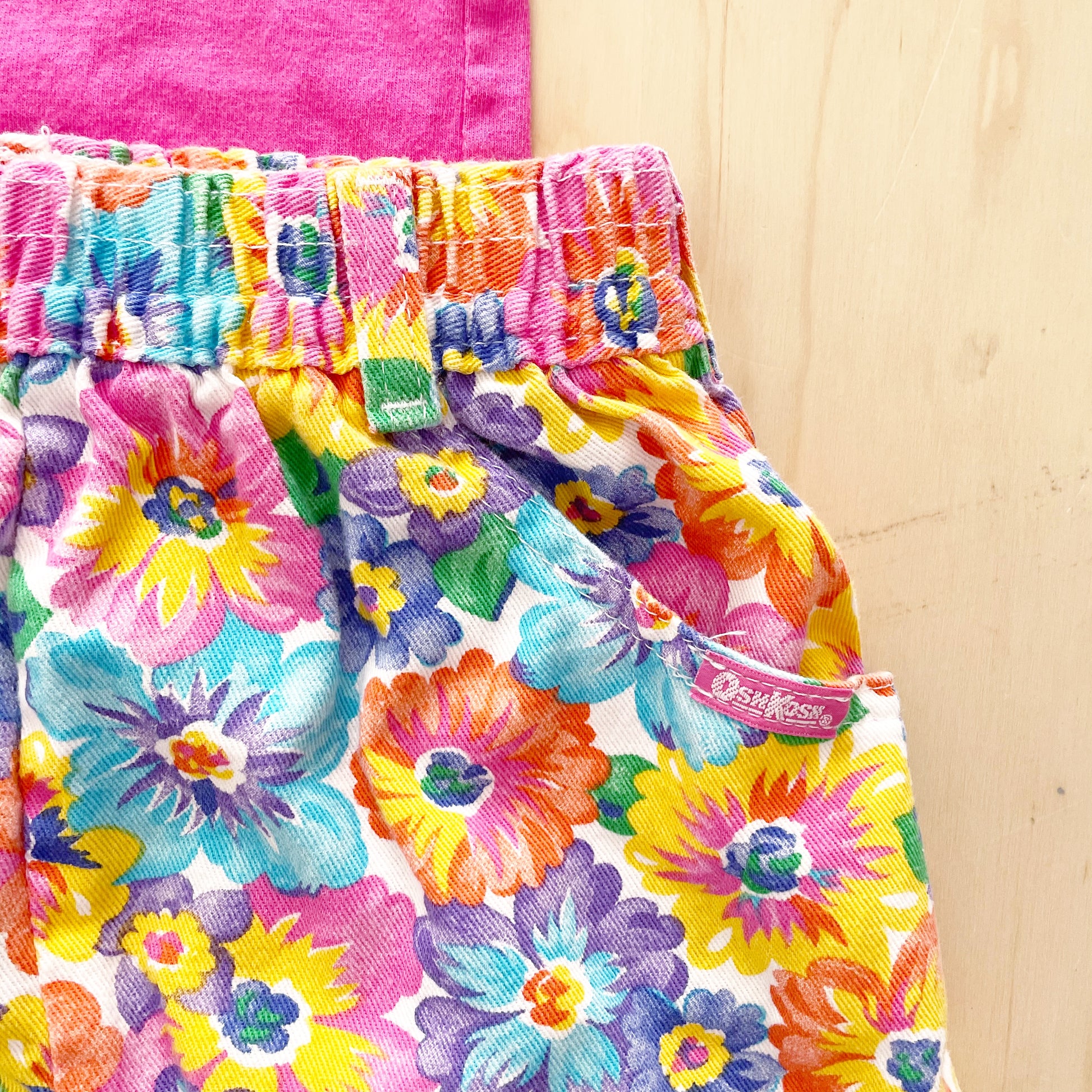 OshKosh Bright Floral Outfit - Yellow Clover Vintage Kids Clothes