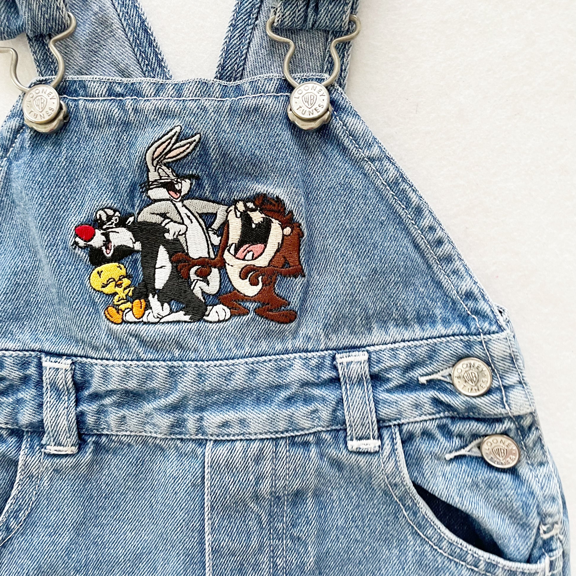 Looney Tunes Overalls - Yellow Clover Vintage Kids Clothes