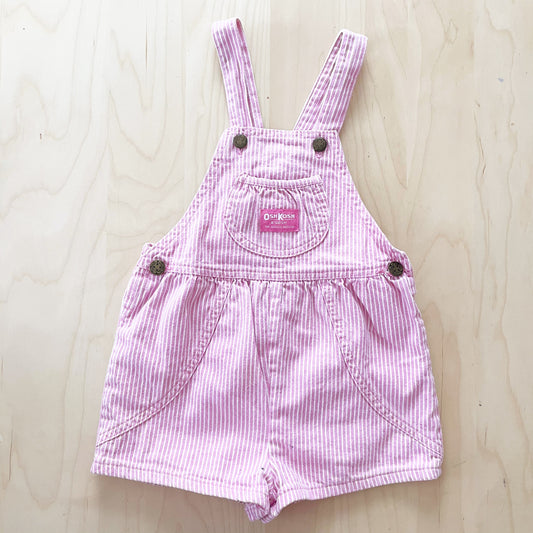 Vintage OshKosh Hickory Striped Shortalls - Yellow Clover Vintage Kids Clothes
