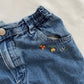 OshKosh Fruit Floral Embroidered Jeans - Yellow Clover Vintage Kids Clothes