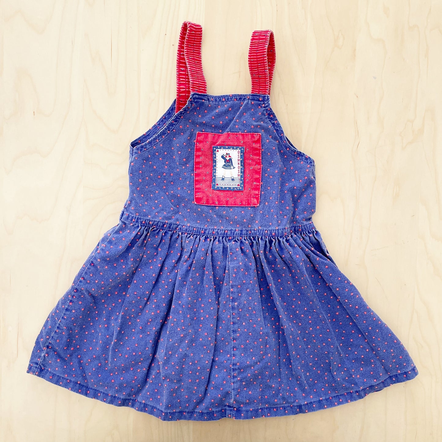 OshKosh Sailor Patch Polka Dot Skirtall - Yellow Clover Vintage Kids Clothes