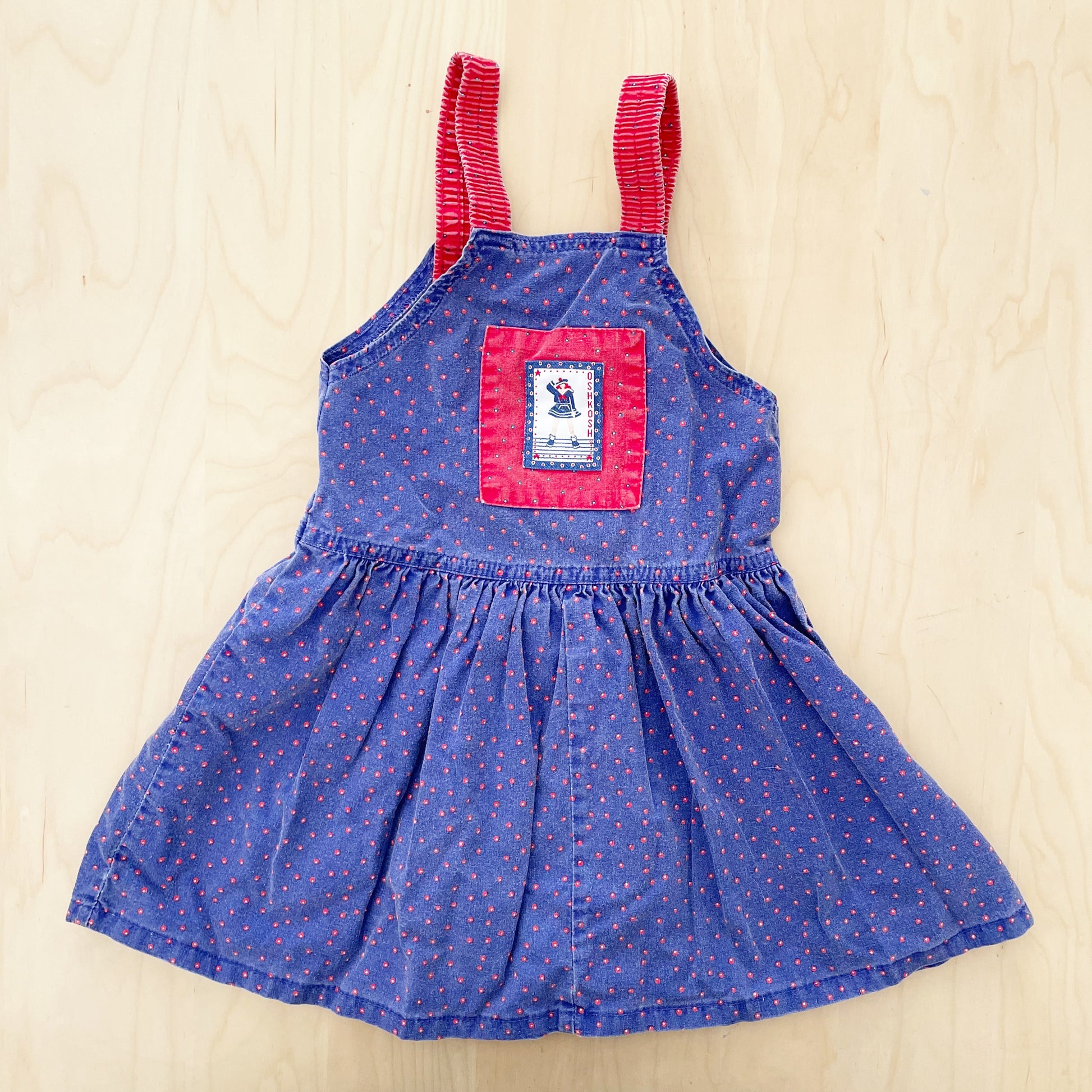 OshKosh Sailor Patch Polka Dot Skirtall - Yellow Clover Vintage Kids Clothes