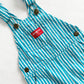 OshKosh Turquoise Stripe Overalls - Yellow Clover Vintage Kids Clothes