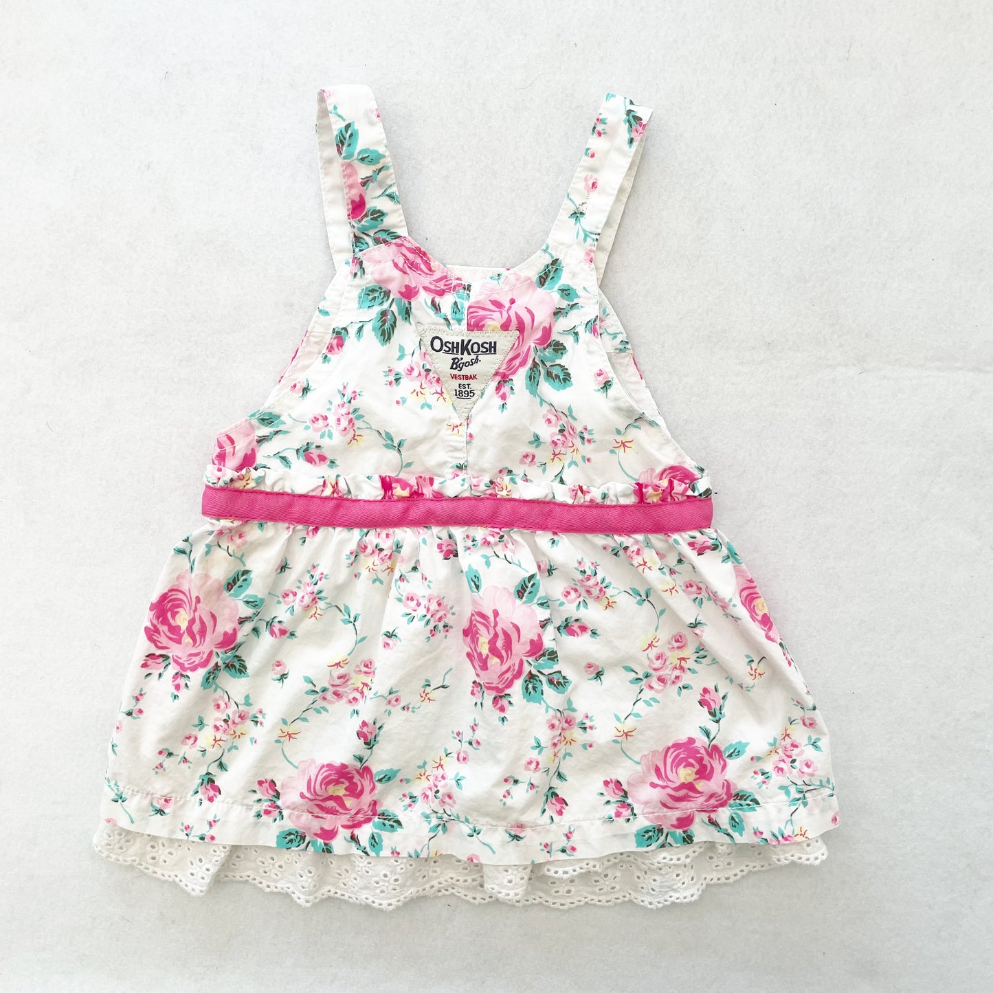 OshKosh Rose Floral Skirtall - Yellow Clover Vintage Kids Clothes