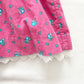 OshKosh Pink and Turquoise Floral Cord Dress - Yellow Clover Vintage Kids Clothes