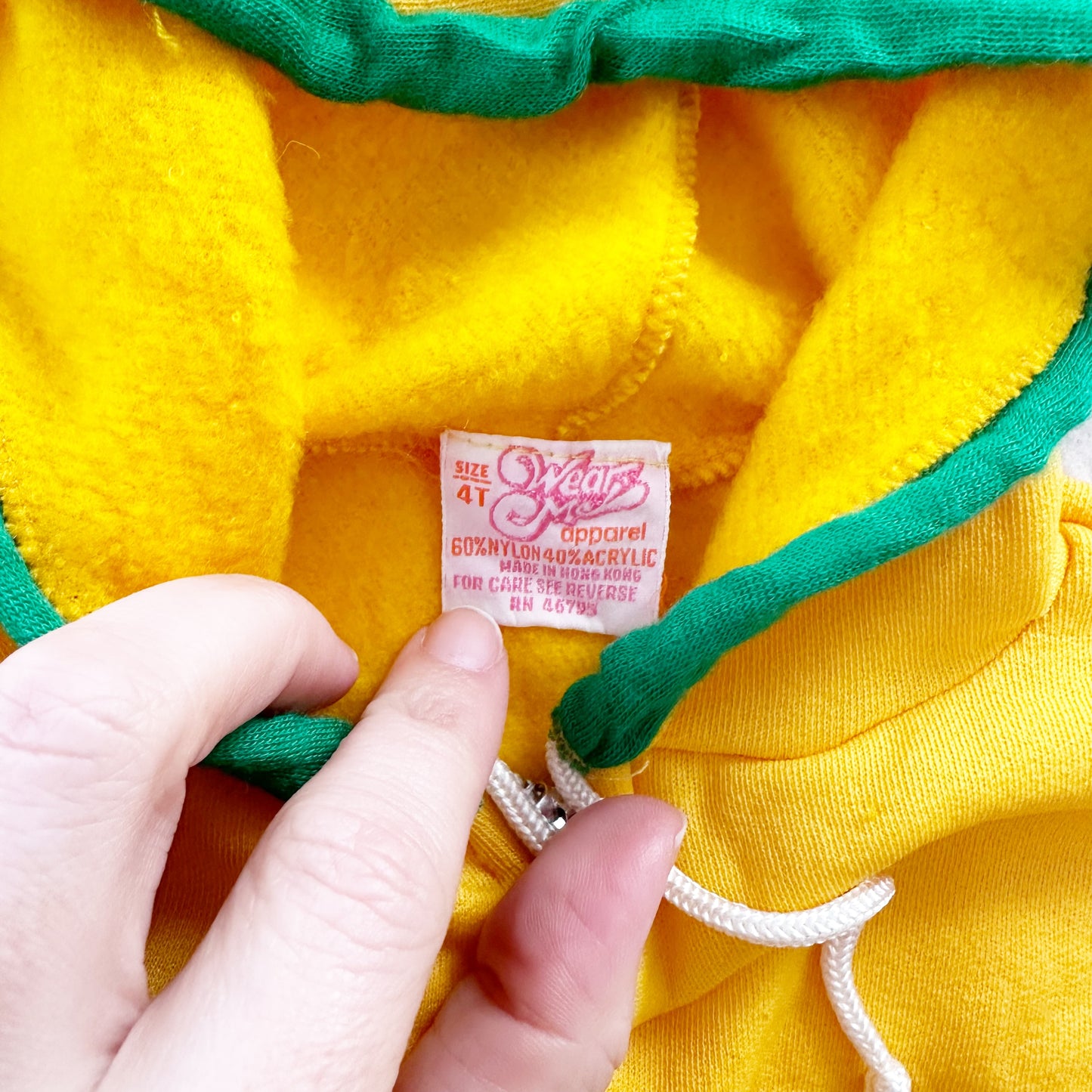 Wear Me Animal Pocket Hoodie - Yellow Clover Vintage Kids Clothes