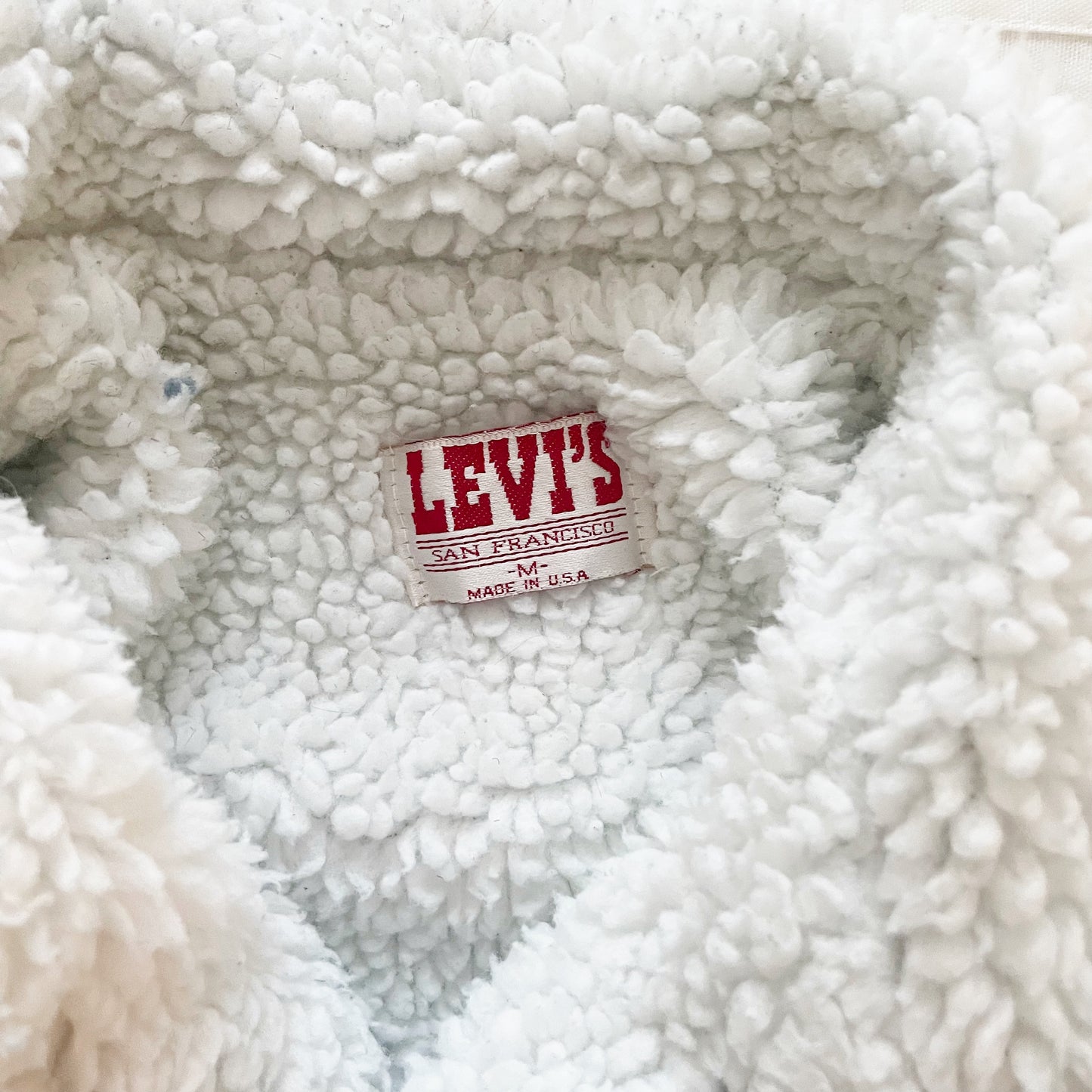 Adult Levi’s Sherpa Acid Wash Trucker Jacket - Yellow Clover Vintage Kids Clothes