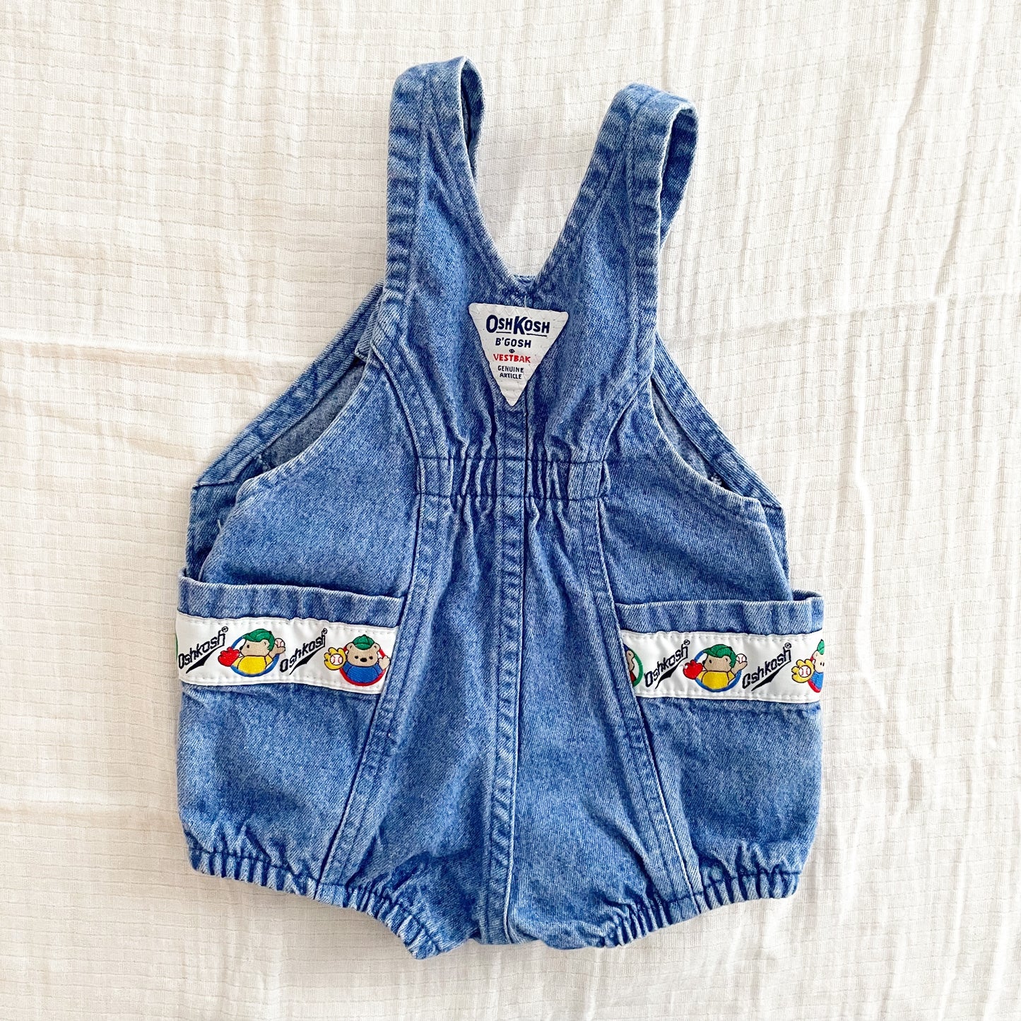 OshKosh Blue Wash Baseball Bears Bubble Romper