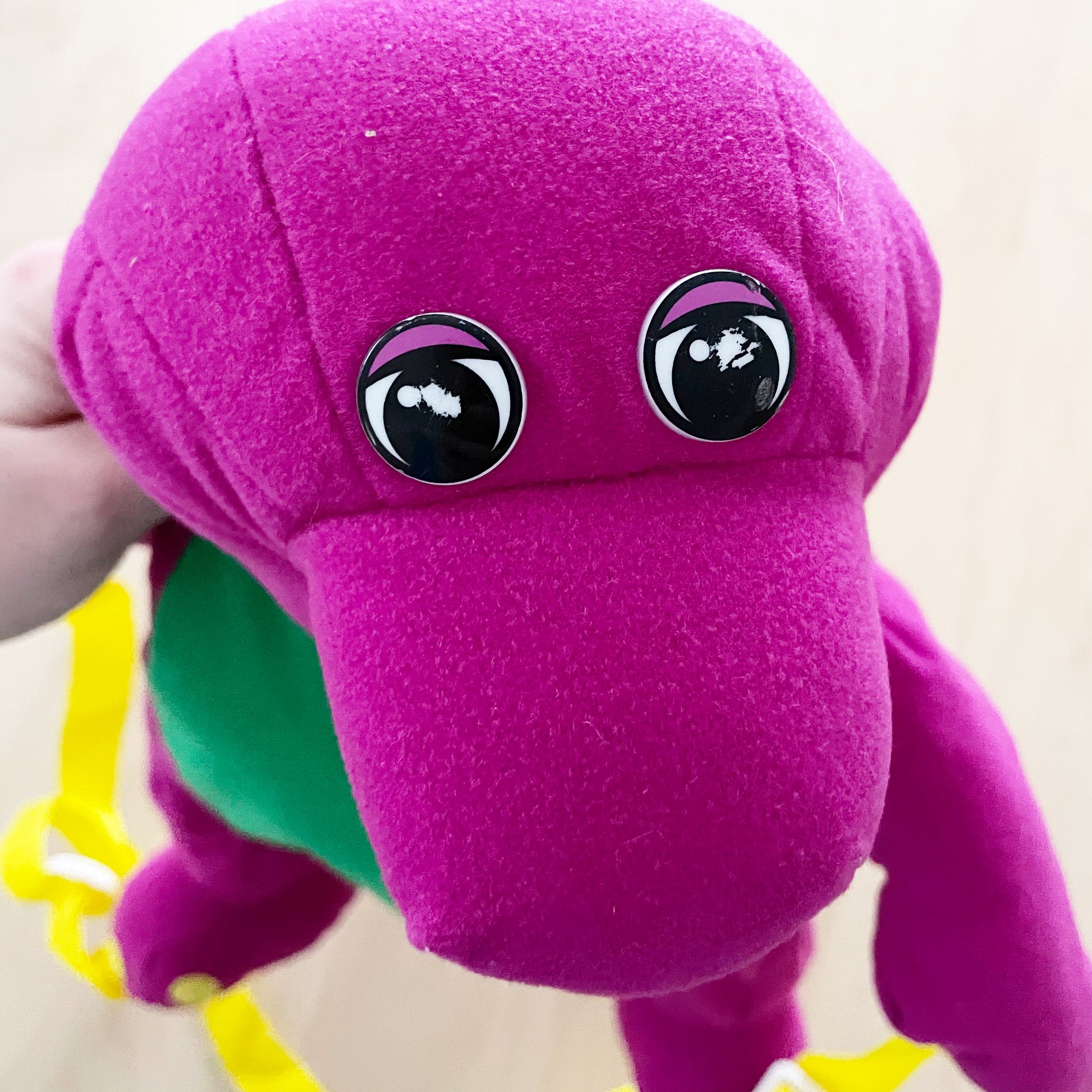 Vintage Barney Plush Backpack - Yellow Clover Vintage Kids Clothes