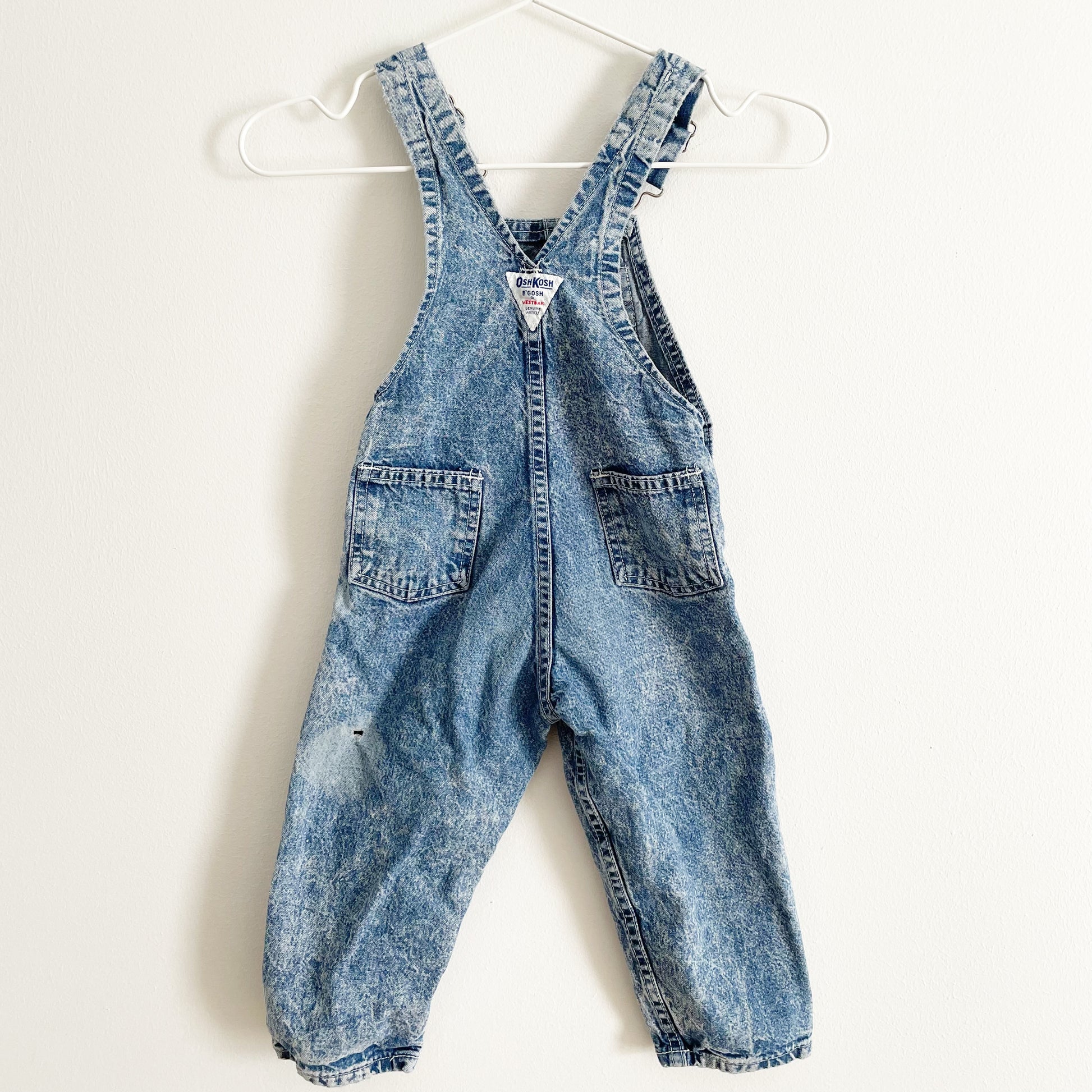 OshKosh Acid Wash Button Pocket Overalls - Yellow Clover Vintage Kids Clothes