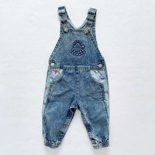 OshKosh Acid Wash Bug Overalls - Yellow Clover Vintage Kids Clothes