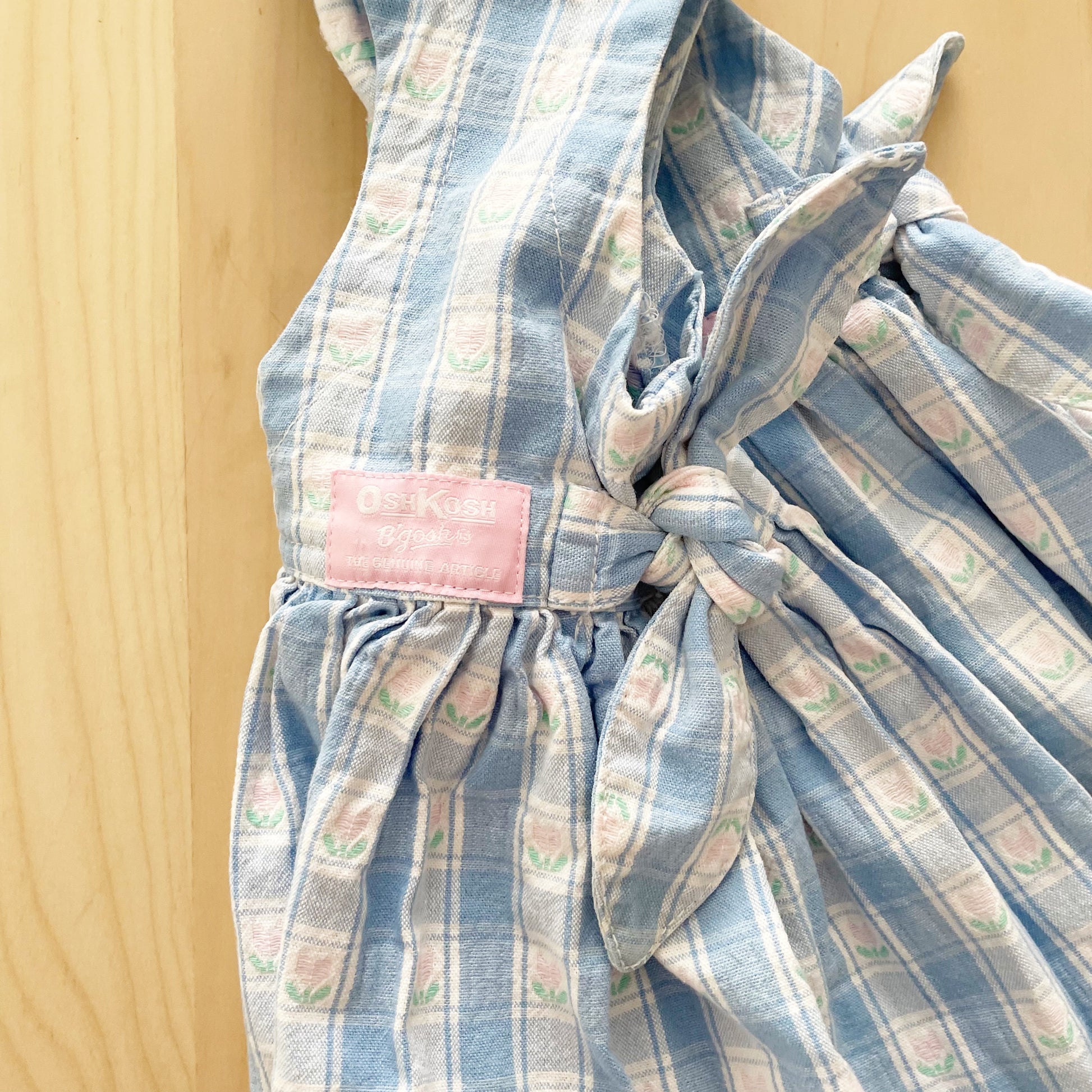 OshKosh Flower Woven Open Back Dress - Yellow Clover Vintage Kids Clothes