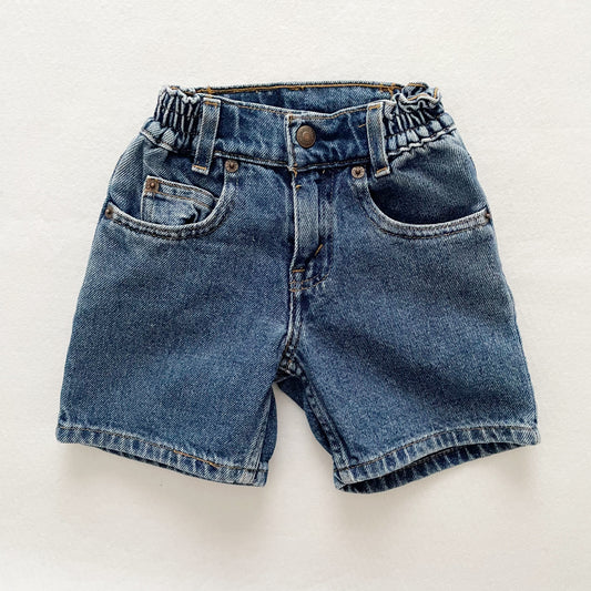 Levi’s Dark Wash White Tab Shorts - Yellow Clover Vintage Kids Clothes