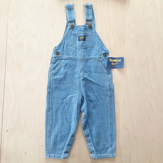 OshKosh Medium-Light Wash Overalls - Yellow Clover Vintage Kids Clothes