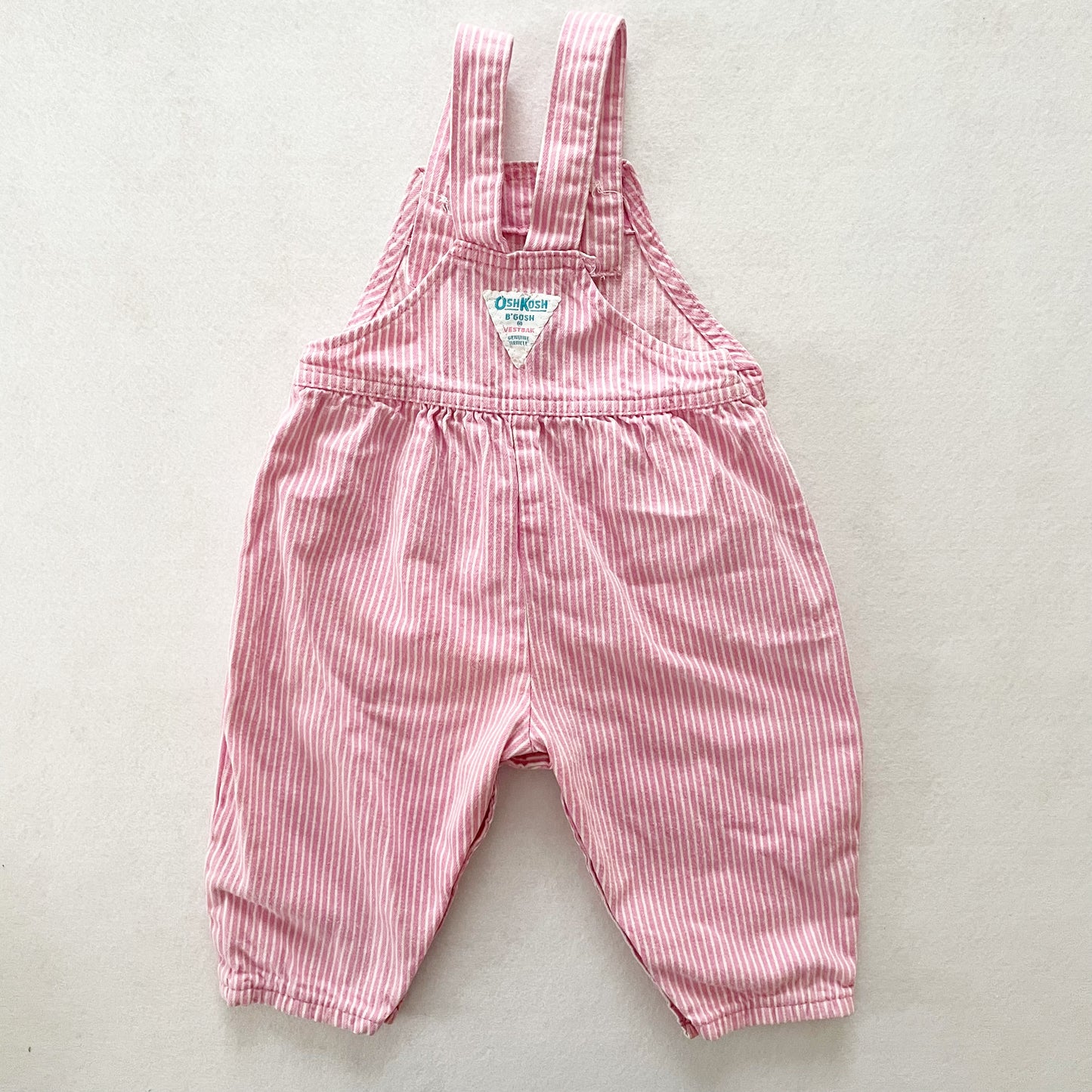 OshKosh Pink Hickory Stripe Bubble Overalls