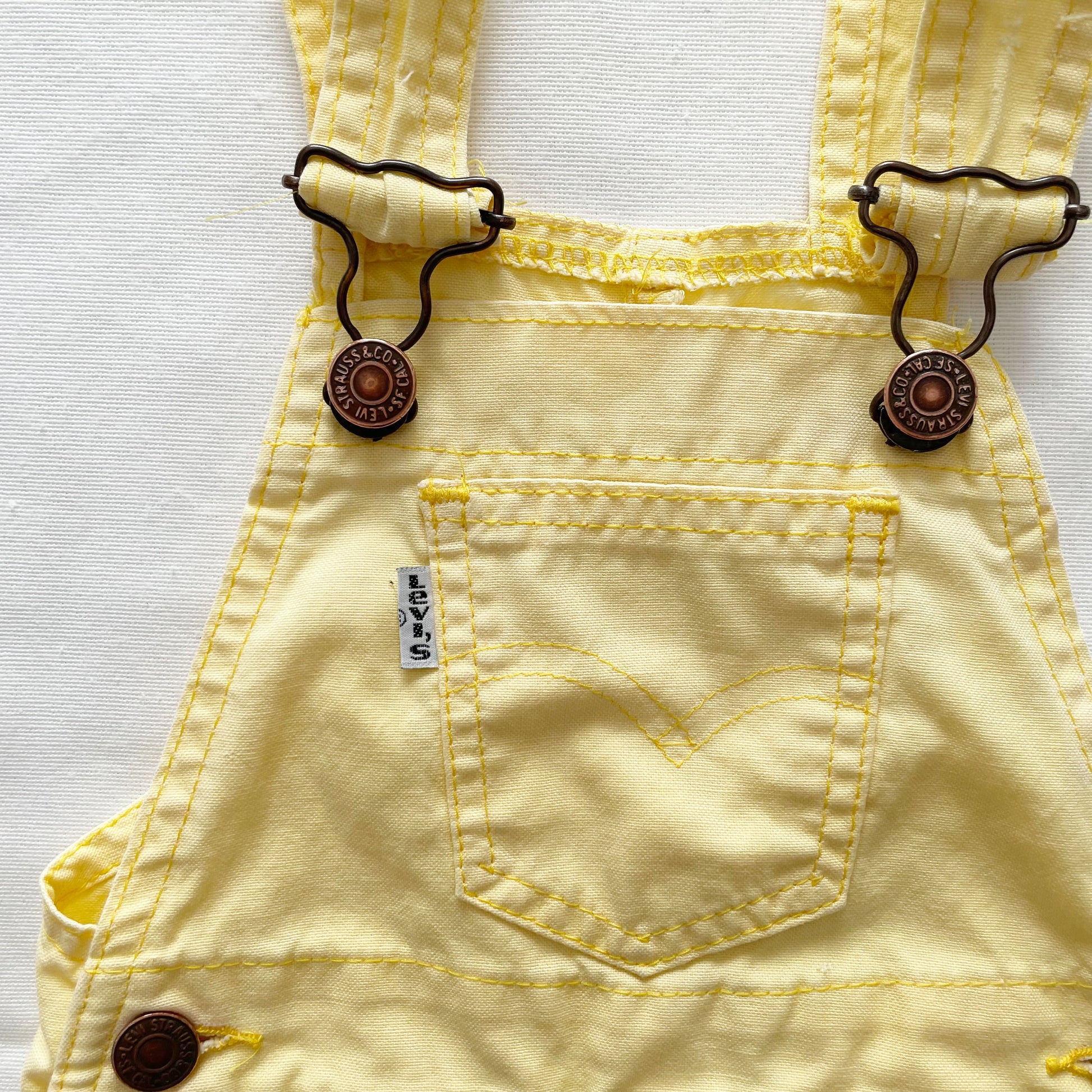 Levi’s Light Yellow Overalls • 2T/3T? - Yellow Clover Vintage Kids Clothes