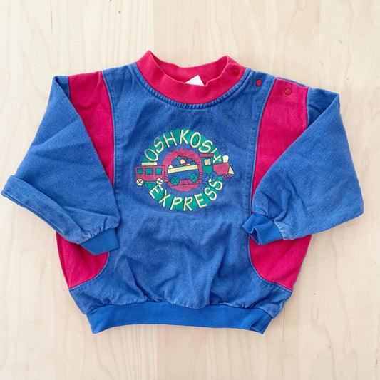Vintage OshKosh Express Train Colorblock Sweatshirt