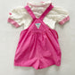 OshKosh Pink Scoop Cut Shortalls Set