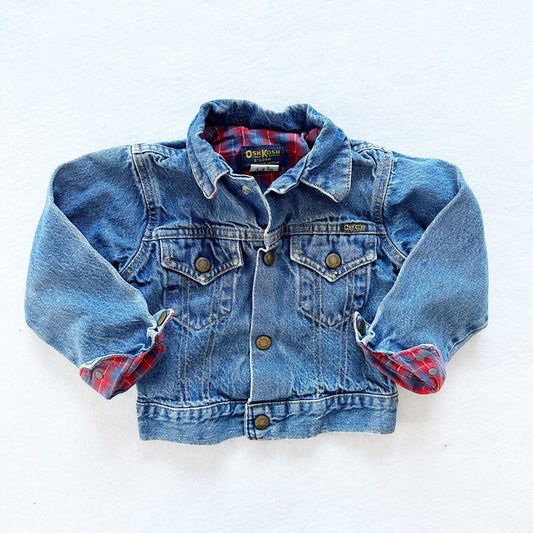 OshKosh Lined Denim Jacket - Yellow Clover Vintage Kids Clothes