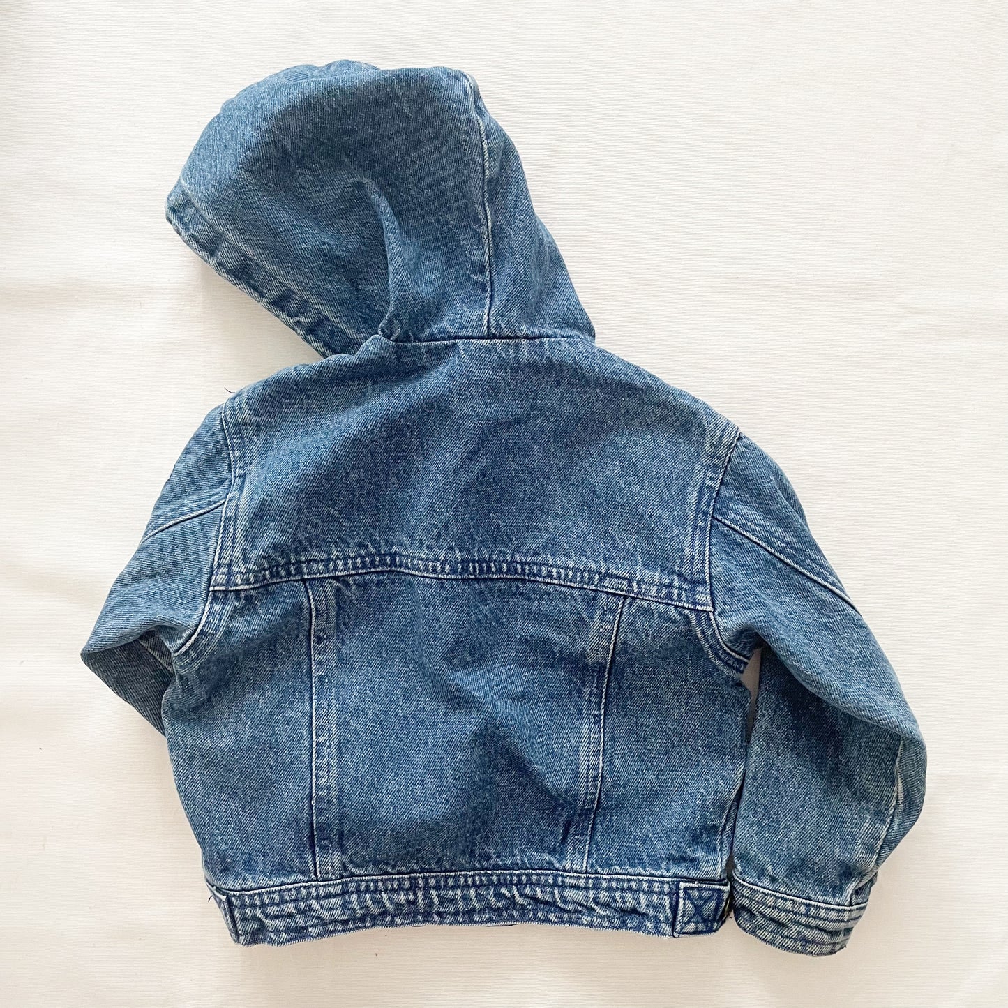 OshKosh Denim Patch Hooded Jacket - Yellow Clover Vintage Kids Clothes