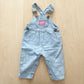 OshKosh Floral Woven Light Wash Overalls - Yellow Clover Vintage Kids Clothes