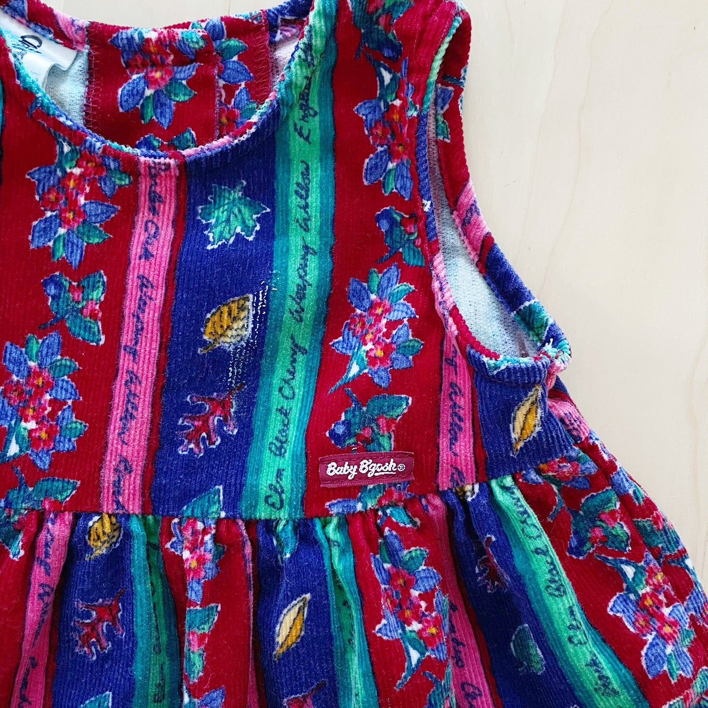 Vintage Baby B’gosh Floral Leave Cord Dress