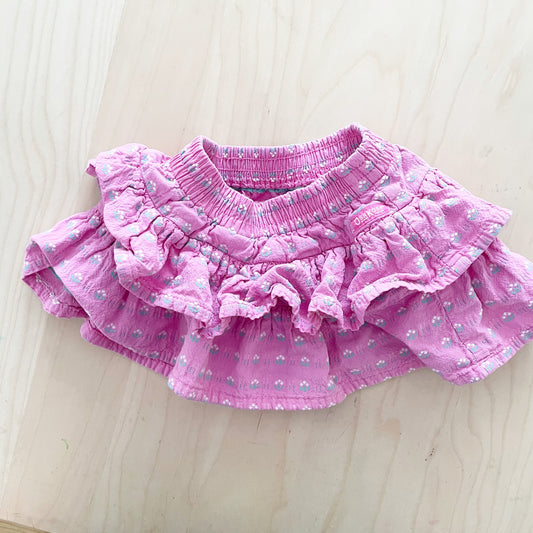 OshKosh Flower Woven Tiered Skirt - Yellow Clover Vintage Kids Clothes