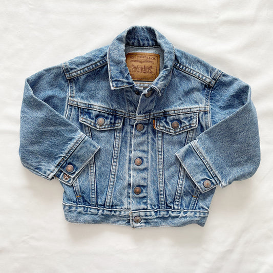 Levi’s Medium Wash Orange Tab Jacket • 2T - Yellow Clover Vintage Kids Clothes