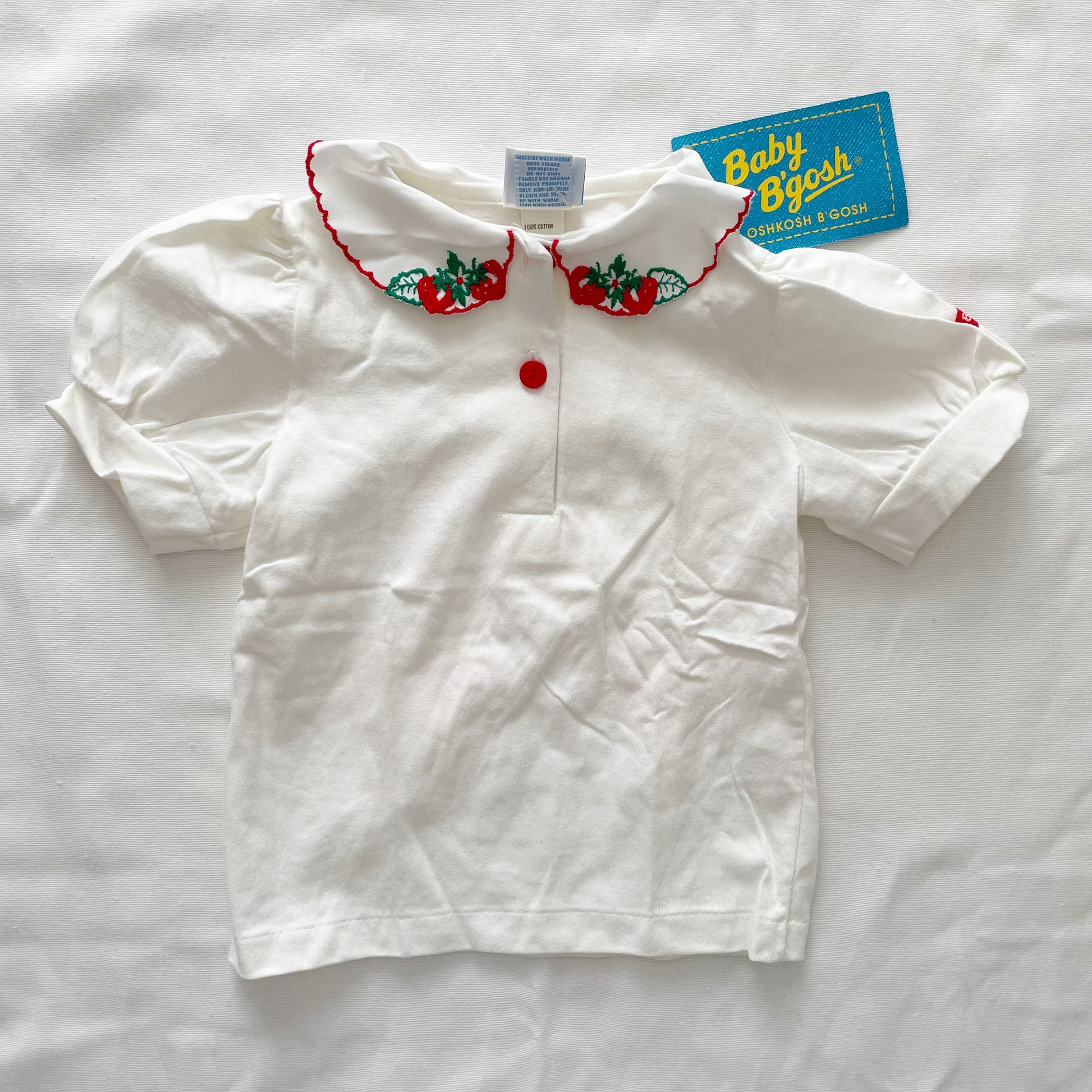 Vintage OshKosh Baby B’gosh Strawberry Embroidered Collar Top