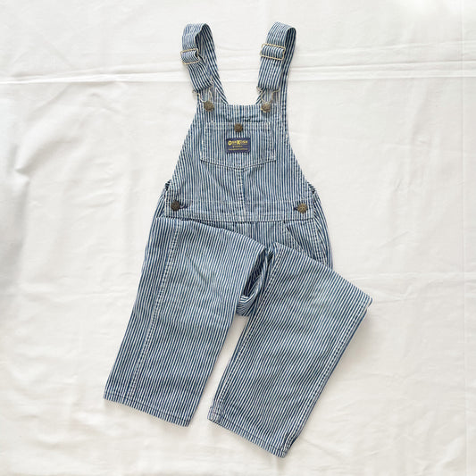 OshKosh Classic Hickory Stripe Overalls - Yellow Clover Vintage Kids Clothes