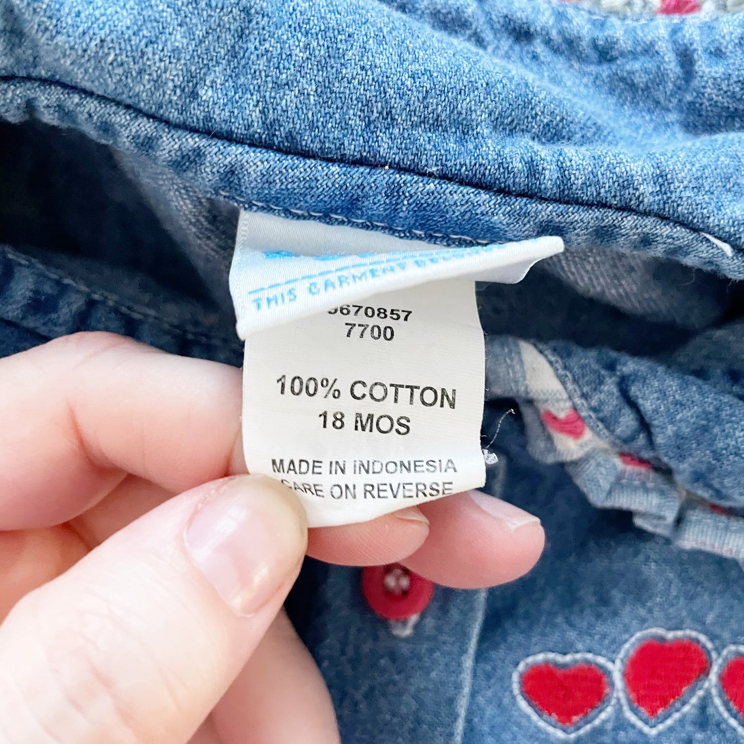 Vintage Baby B’gosh Gingham Heart Apron Dress